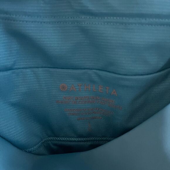 NWT Athleta SZ Large Fast Route Run Short Blue Breathable Lined - Picture 9 of 11